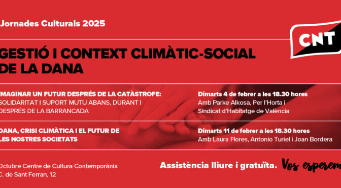 Organitzem unes jornades culturals extraordinaries 2025 dedicades a la dana